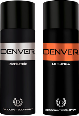 

Denver DEO BLACK CODE & ORIGINAL Deodorant Spray - For Men(300 ml, Pack of 2)