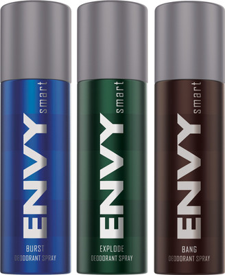 

envy Smart Deo Burst , Explode , Bang Deodorant Spray - For Men(405 ml, Pack of 3)
