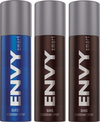 

envy Burst , Bang Deo for mans Deodorant Spray - For Men(405 ml, Pack of 3)