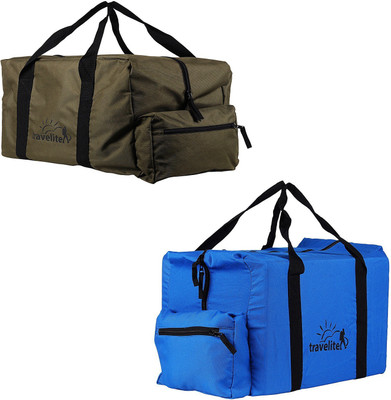 

Travelite (Expandable) Polyster Military Green & Royal Blue Duffle Bag Combo Pack Of 2 (55 L) Travel Duffel Bag(Blue)