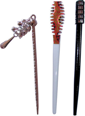 

GANTAK Combo of Multi Color Juda Sticks Bun Stick(Multicolor)