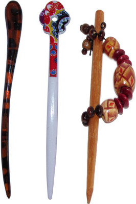 

furtive Combo of Multi Color Juda Sticks Bun Stick(Multicolor)