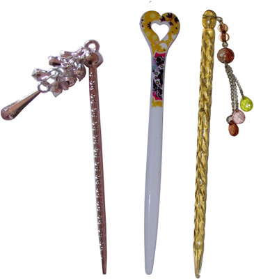 

GEEREESH Combo of Multi Color Juda Sticks Bun Stick(Multicolor)