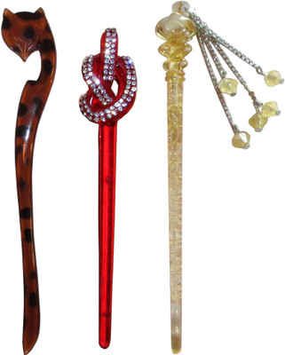 

elated Combo of Multi Color Juda Sticks Bun Stick(Multicolor)