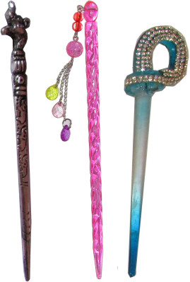 

Caribbean Combo of Multi Color Juda Sticks Bun Stick(Multicolor)