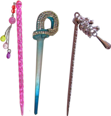 

fractious Combo of Multi Color Juda Sticks Bun Stick(Multicolor)
