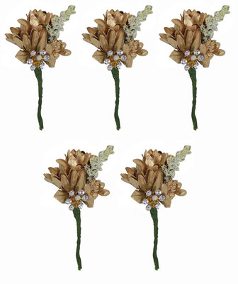 

INAAYA Women And Girls Hair Accessories, Hair Pins For Women (Set Of 5), Golden Hair Pin(Gold)