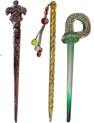 

enmity Combo of Multi Color Juda Sticks Bun Stick(Multicolor)