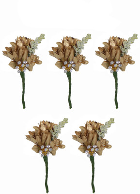 

Confidence Bridal Flower Hair Pins, Fancy Juda Pins Hair accessories For Girls Wedding Use, Golden Hair Pin, Back Pin, Hair Accessory Set(Gold)