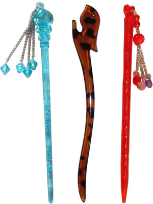 

handkerchief Combo of Multi Color Juda Sticks Bun Stick(Multicolor)