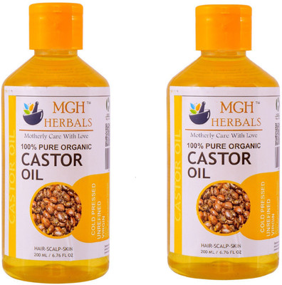 

MGH Herbals Castor Oil pack of 2 Hair Oil(400 g)