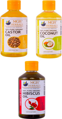 

MGH Herbals Castor, Coconut, & Hibiscus Oil (Pack of 3) Hair Oil(300 ml)