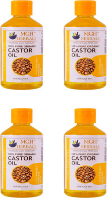 

MGH Herbals Castor oil (Pack of 4) Hair Oil(400 ml)