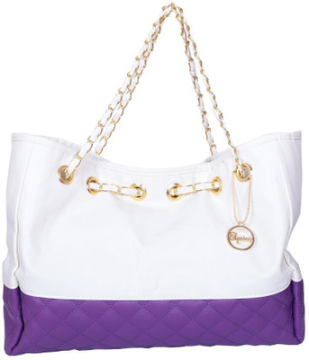 

Elprine Shoulder Bag(White, Purple), Purple;white