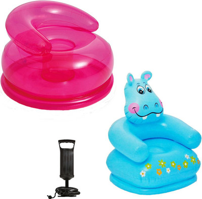

Speoma BLUE ANIMAL CHAIR,PINK PLAIN CHAIR AND AIR PUMP INFLATABLE TOYS FOR KIDS Inflatable Sofa/ Chair(Multicolor)