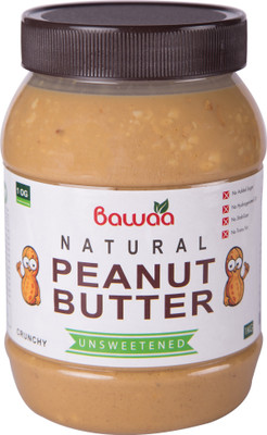 

bawaa Natural Crunchy Peanut Butter (Unsweetened, Gluten Free, Vegan) 1 kg
