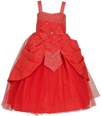 

Samsara Couture Girls Maxi/Full Length Party Dress(Red, Sleeveless