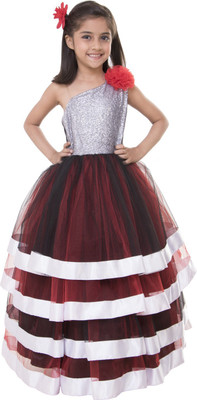 

Samsara Couture Girls Maxi/Full Length Party Dress(Multicolor, Sleeveless