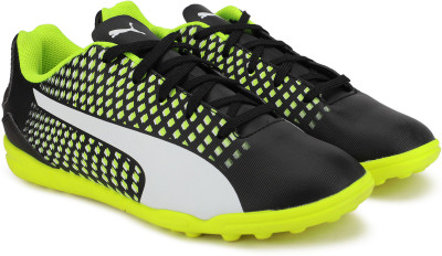 

Puma Boys Lace Football Shoes(Black, Puma black-puma white-safety yellow