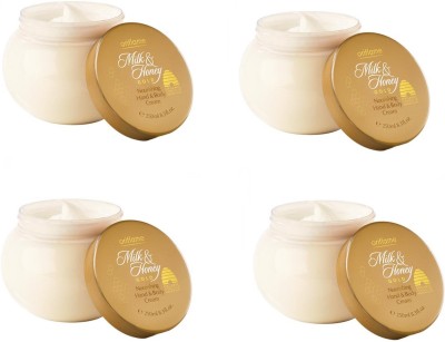 Oriflame Sweden Oriflame Milk & Honey Gold nourishing Hand & Body Cream 250gm each (Pack of 4)(1000 g)