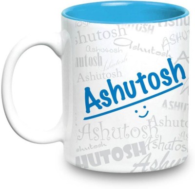 

LOF Ashutosh Name Gift Ceramic Inside Blue Gifts For Birthday Ceramic Mug(325 ml)