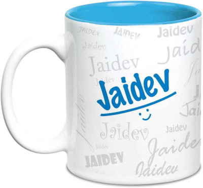 

LOF Jaidev Name Gift Ceramic Inside Blue Gifts For Birthday Ceramic Mug(325 ml)