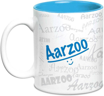 

LOF Aarzoo Name Gift Ceramic Inside Blue Gifts For Birthday Ceramic Mug(325 ml)