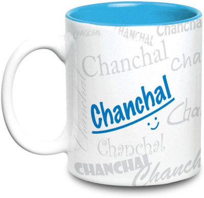 

LOF Chanchal Name Gift Ceramic Inside Blue Gifts For Birthday Ceramic Mug(325 ml)
