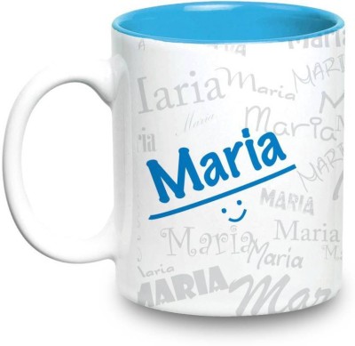 

LOF Maria Name Gift Ceramic Inside Blue Gifts For Birthday Ceramic Mug(325 ml)