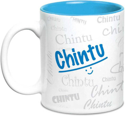 

LOF Chintu Name Gift Ceramic Inside Blue Gifts For Birthday Ceramic Mug(325 ml)