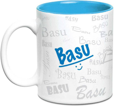 

LOF Basu Name Gift Ceramic Inside Blue Gifts For Birthday Ceramic Mug(325 ml)