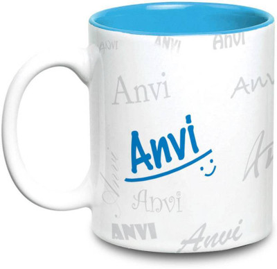 

LOF Anvi Name Gift Ceramic Inside Blue Gifts For Birthday Ceramic Mug(325 ml)