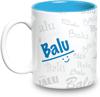 

LOF Balu Name Gift Ceramic Inside Blue Gifts For Birthday Ceramic Mug(325 ml)