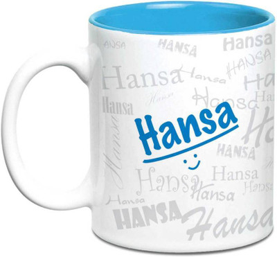 

LOF Hansa Name Gift Ceramic Inside Blue Gifts For Birthday Ceramic Mug(325 ml)
