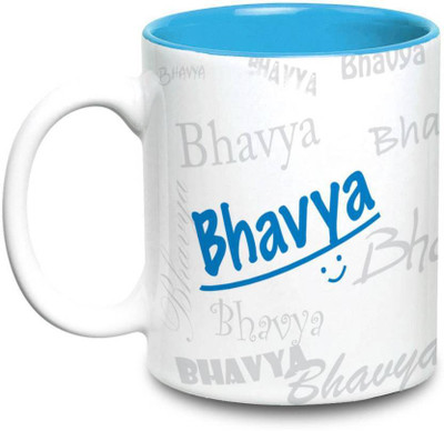 

LOF Bhavya Name Gift Ceramic Inside Blue Gifts For Birthday Ceramic Mug(325 ml)