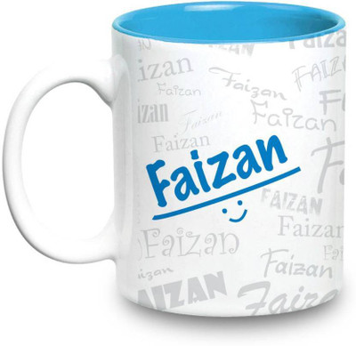 

LOF Faizan Name Gift Ceramic Inside Blue Gifts For Birthday Ceramic Mug(325 ml)