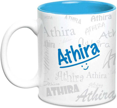 

LOF Athira Name Gift Ceramic Inside Blue Gifts For Birthday Ceramic Mug(325 ml)