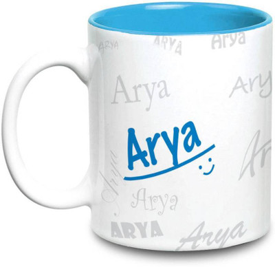 

LOF Arya Name Gift Ceramic Inside Blue Gifts For Birthday Ceramic Mug(325 ml)