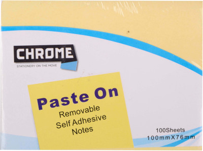 

Chrome Removable Self Adhesive Notes 100 Sheets Regular, 1 Colors(Set Of 6, Yellow)
