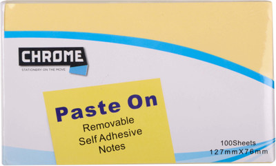 

Chrome Removable Self Adhesive Notes 100 Sheets Regular, 1 Colors(Set Of 6, Yellow)