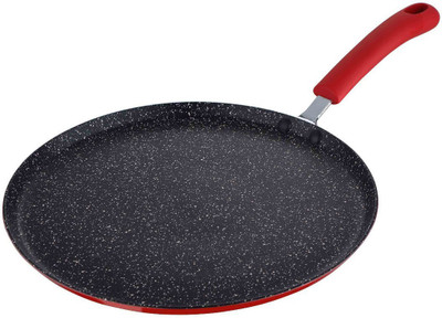 

Bergner Bellini Plus Marble Press Aluminium Flat Tawa 30 cm diameter(Aluminium, Non-stick, Induction Bottom), Red