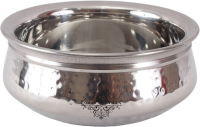 

IndianArtVilla Steel Serving Handi,Hammer Design,Diameter- 17.5 cms Handi 1000 ml(Steel)