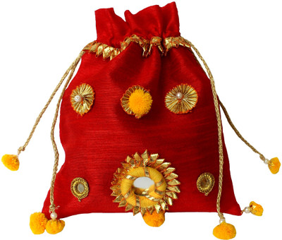 

BE BOLD DESIGN BY DEEPIKA HMP001 Potli(Red, Yellow, Gold), Gold;red;yellow