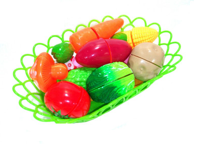 

TALKING GANESHA Realistic Sliceable Fruits & Vegetables Cutting Play Kitchen Set Toy with various Fruits & Vegetables and Basket for Storing for Kids (Multi Color)