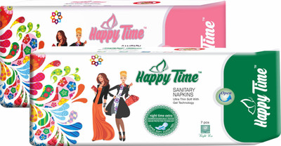 

Happy Time Combo 280 Maxi Sanitary Pads (7 pcs) & 320 Maxi Sanitary Pads (7 pcs) Sanitary Pad(Pack of 14)