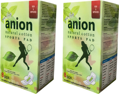 

Happy Time Pure Anion Sports Pads Pack of 2 Sanitary Pad(Pack of 16)