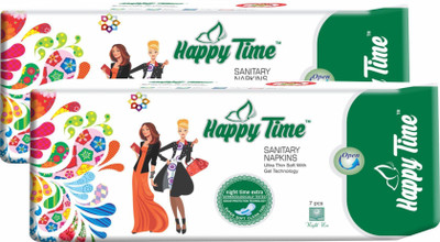 

Happy Time 320 Maxi Sanitary Pads (7 pcs) X 2 Pkts Sanitary Pad(Pack of 14)