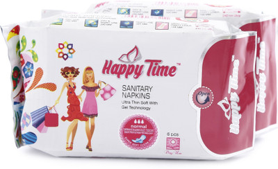 

Happy Time 320 Ultra Sanitary Pads (6 pcs) X 4 Pkts Sanitary Pad(Pack of 24)