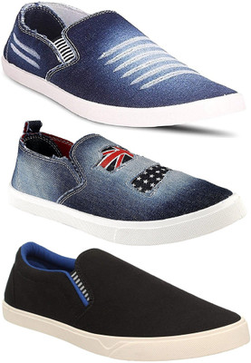 

Chevit Combo Pack of 3 Casual & Sports Shoes (Loafers Shoes) Casuals For Men(Blue, Black