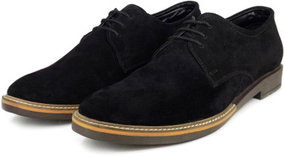 

Ripley Dockstreet Series Genuine Suede Leather Derby Shoes Corporate Casuals For Men(Black